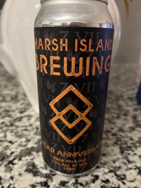 7 Year Anniversary IPA 7.0%, Marsh Island Brewing, United States