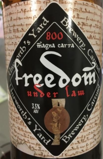 800 Magna Carta Freedom Under Law 3.5%, Unsworth’s Yard, England