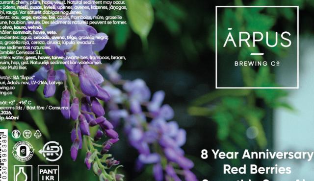 8 year anniversary red berries smoothie sour ale 4.5%, Ārpus Brewing Co., Latvia