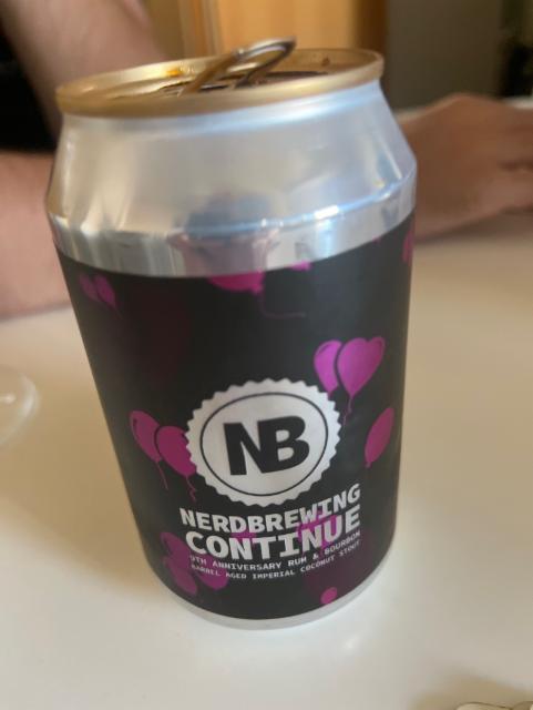 9th anniversary rum & bourbon Barrel aged imperial coconut stout, Nerdbrewing