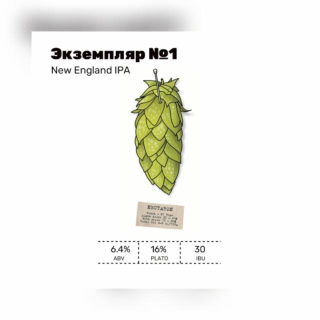 Ekzemplyar №1 / Экземпляр №1 6.4%, White Stone Brewery, Russia