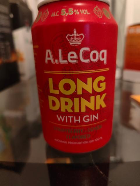 A. Le Coq GIN Strawberry-Lemon Long Drink 5.5%, A. Le Coq (Olvi), Estonia