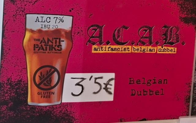 a.c.a.b. 7.0%, The Anti-Patiks cerveza artesana, Spain