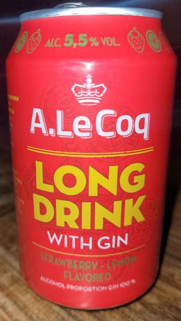 A. Le Coq GIN Strawberry-Lemon Long Drink, A. Le Coq (Olvi)