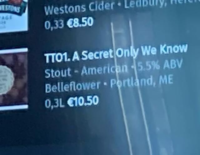 A Secret we Only Know, Belleflower Brewing