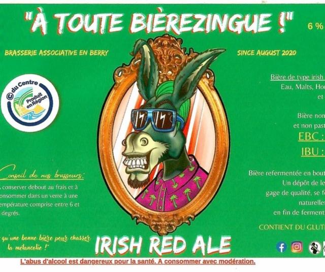 À Toute Bièrezingue ! Irish Red Ale, Brasserie Associative À Toute Bièrezingue