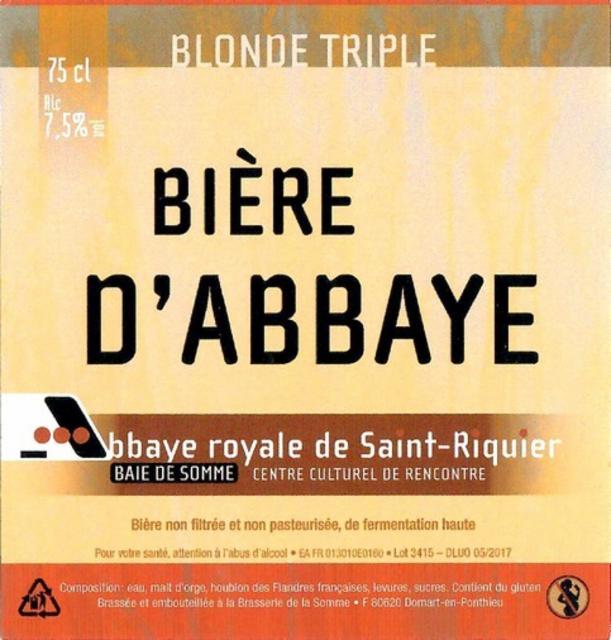 Abbaye Royale De Saint-Riquier 7.0%, Brasserie De La Somme, France