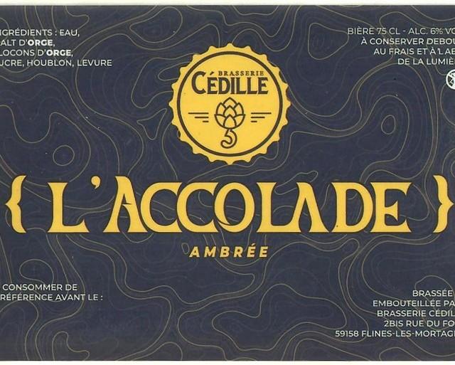 L'Accolade Ambrée 5.5%, Brasserie Cédille [Closed], France