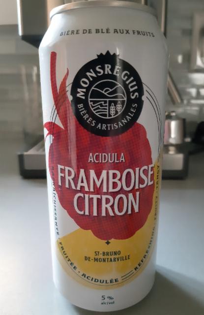 Acidula framboise citron 5.0%, MonsRegius Bières Artisanales, Canada