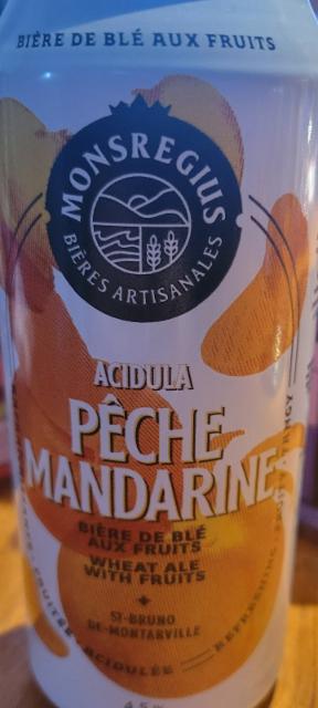 Acidula pêche mandarine 4.5%, MonsRegius Bières Artisanales, Canada