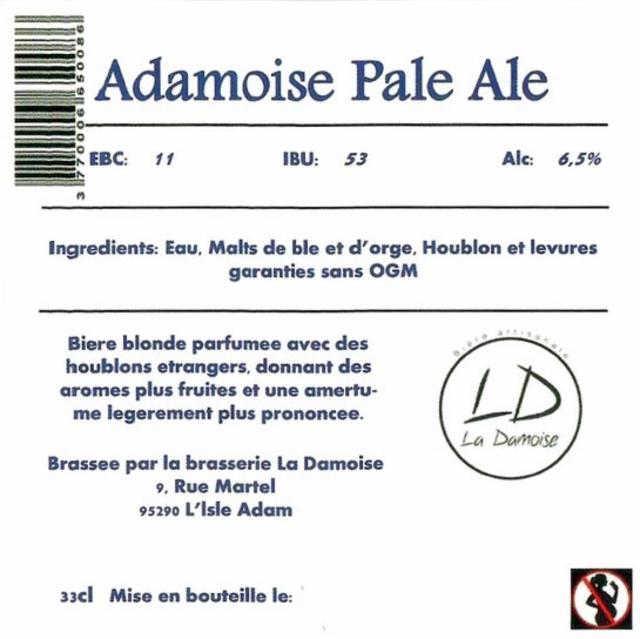 Adamoise Pale Ale, La Damoise [Closed]