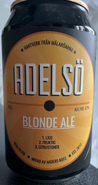 Adelsö Blond Ale 6.2%, Ekerö Brygghus, Sweden