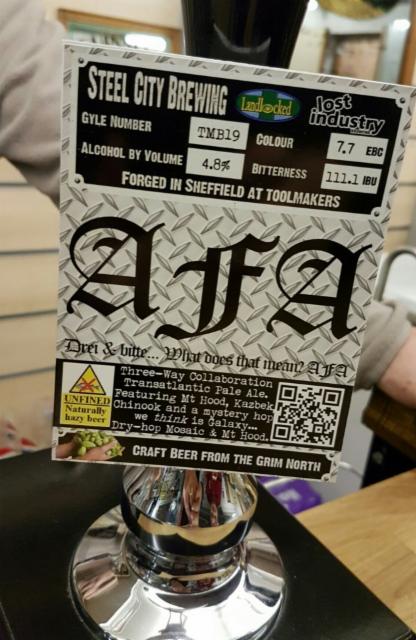 AFA 4.8%, Steel City Brewing, United Kingdom