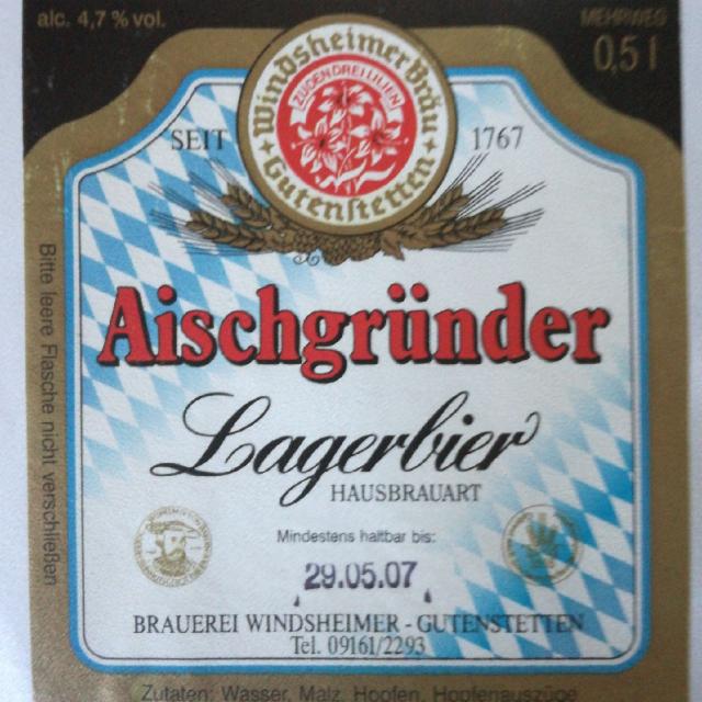 Aischgründer Lagerbier, Brauerei Windsheimer