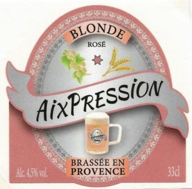 AixPression Blonde Rosé 4.5%, Brasserie AixPression (Aix Pression) - SARL Arguin, France