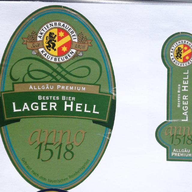 Bestes Bier Lager Hell 5.0%, ABK Aktienbrauerei Kaufbeuren, Germany