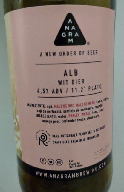 Alb 4.5%, Anagram Brewery, Romania
