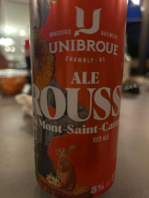Ale rousse 5.0%, Unibroue (Sapporo), Canada