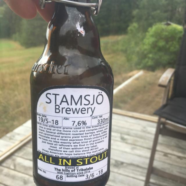 All In Stout 7.6%, Stamsjö Brewery, Sweden