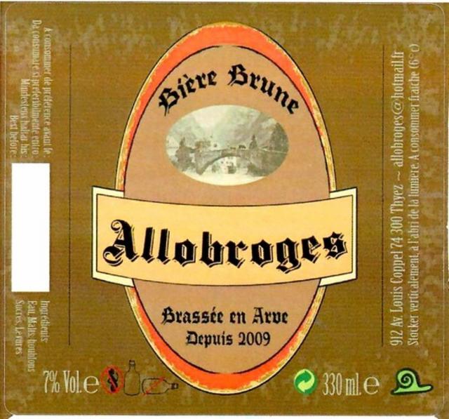 Allobroges Brune 7.0%, Brasserie De L'Escargot - Bière Des Allobroges, France