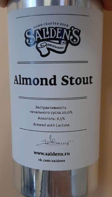 Almond Stout 6.5%, Salden's Brewery, Russia
