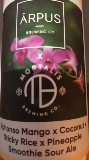 ALPHONSO MANGO X COCONUT X STICKY RICE X PINEAPPLE X SMOOTHIE SOUR ALE (COLLAB MORTALIS), Ārpus Brewing Co.