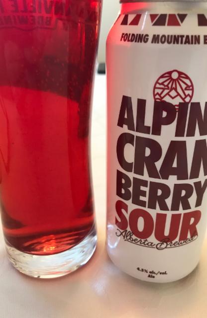 Alpine cranberry sour 4.5%, Folding mountain brewing, Canada