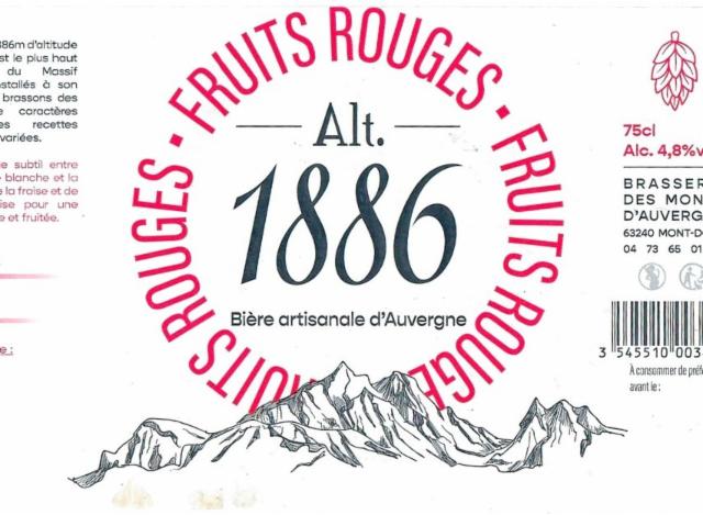 Alt. 1886 Fruits Rouges 4.8%, Brasserie Les Monts D'Auvergne, France