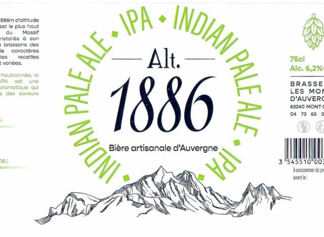 Alt. 1886 IPA, Brasserie Les Monts D'Auvergne