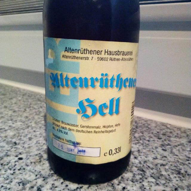Altenrüthener Hell 4.8%, Altenrüthener Hausbrauerei, Germany