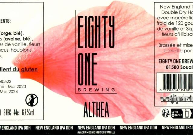 Althea 6.7%, Eighty One Brewing, France