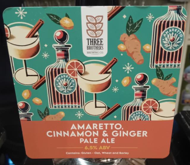 Amaretto, Cinnamon and Ginger Pale 6.5%, Three Brothers Brewing Limited, England