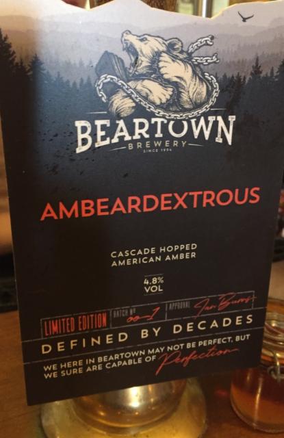 Ambeardextrous 4.8%, Beartown Brewery, England
