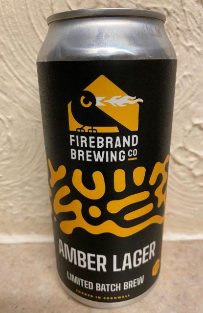 Amber Lager 4.0%, Firebrand Brewing Company, England