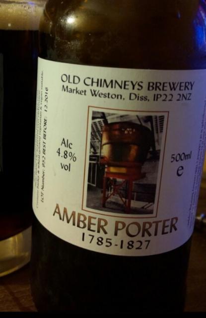 Amber Porter 1785-1827 4.8%, Old Chimneys Brewery, England