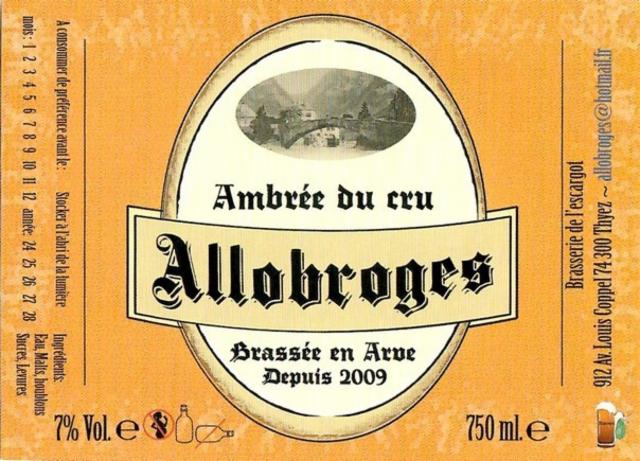 Ambrée Du Cru 7.0%, Brasserie De L'Escargot - Bière Des Allobroges, France