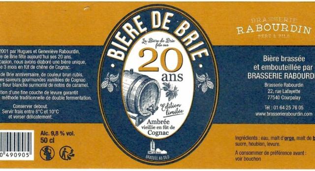 Ambrée Viellie En Fût De Cognac 20 Ans 9.8%, Brasserie Rabourdin, France