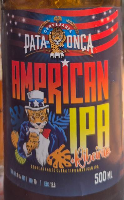 American IPA de Ribeirão 6.0%, Cervejaria Pata da Onça, Brazil