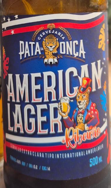 American Lager de Ribeirão 4.8%, Cervejaria Pata da Onça, Brazil