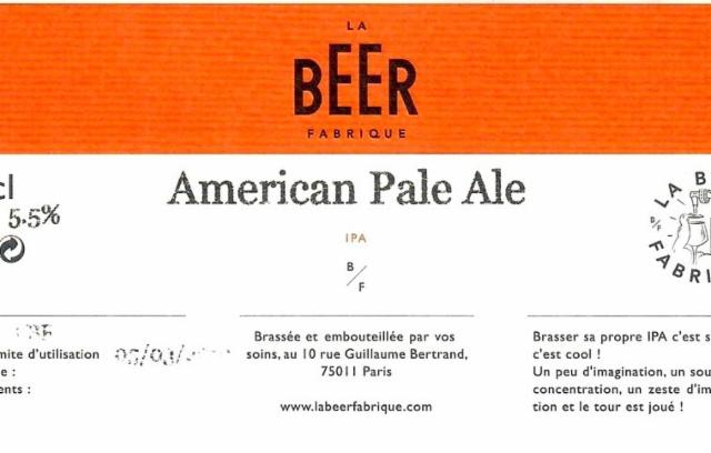 American Pale Ale 6.0%, La Beer Fabrique, France