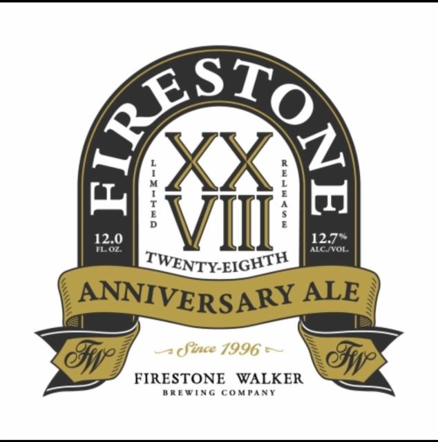 Anniversary Ale XXVIII (28) Ale (2024) 12.7%, Firestone Walker Brewing (Duvel Moortgat), United States