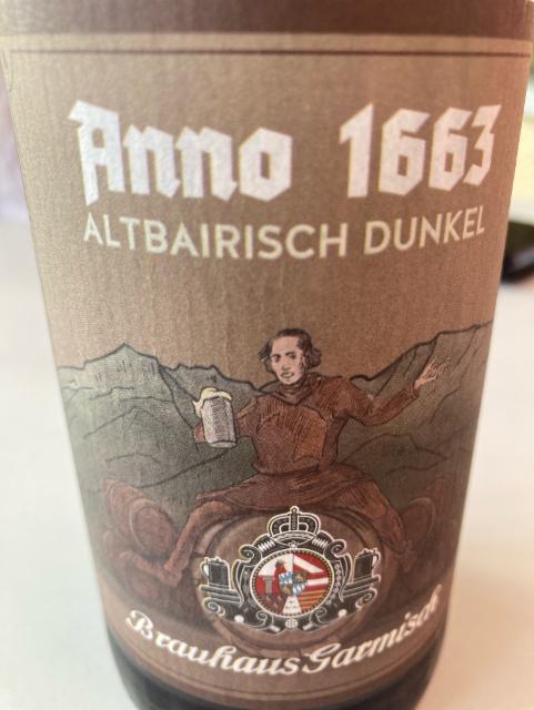 Anno 1663 Altbairisch dunkel 5.3%, Brauhaus Garmisch, Germany