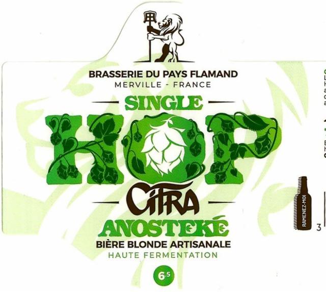 Anosteké Single Hop Citra 6.5%, Brasserie Du Pays Flamand, France