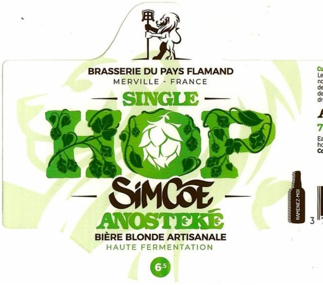 Anosteké Single Hop Simcoe 6.5%, Brasserie Du Pays Flamand, France
