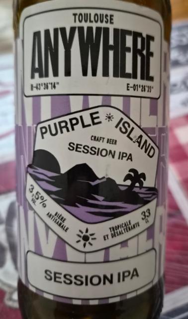 anywhere purple island 3.5%, Toulouse Anywhere Beer Factory, France