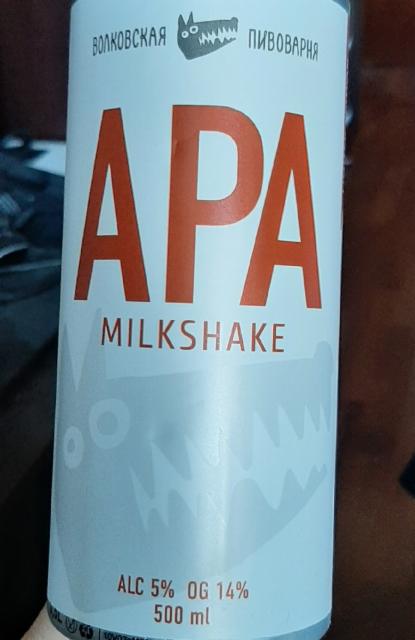 APA Milkshake 5.0%, Volkovskaya Pivovarnya / Wolf's Brewery / Волковская Пивоварня, Russia