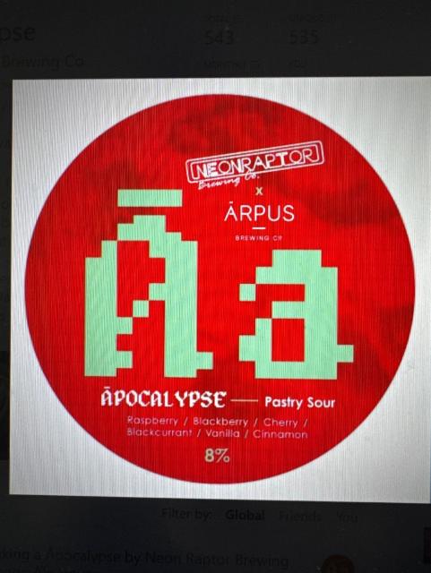 Apocalypse 8.0%, Neon Raptor Brewing Co., England