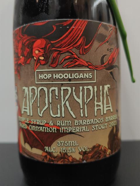 Apocrypha: Maple Syrup & Rum Barbados Barrel Aged Cinnamon Imperial Stout (2025 Green Wax), Hop Hooligans