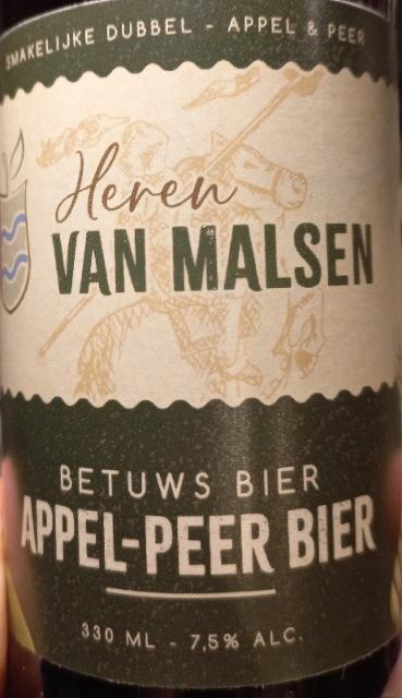 Appel-Peer Bier 7.5%, Heren van Malsen, Netherlands