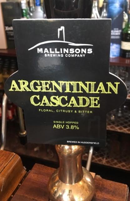 Argentinian Cascade 3.8%, Mallinsons Brewing Company, England